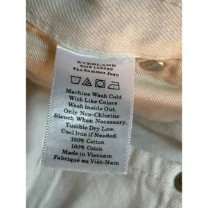 Women's Everlance The Summer Jean white straight leg jeans 100% cotton size 28 thumbnail 4
