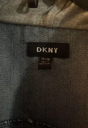 Donna Karan New York Women's Jean Jacket With Hoodie Size 14/16 thumbnail 6