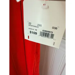 NWT Calvin Klein Fire Red Linen Blend Pintuck Fit & Flare Dress 10 CD8M1583 thumbnail 5