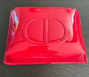 Christian Dior trousse pouch Red shiny Patent CD Embossed cosmetic pouch thumbnail 1