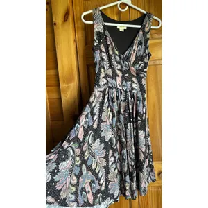 Anthropologie Maeve Leslie Paisley Midi Dress Womens XS‎ Faux Wrap Sleeveless thumbnail 5