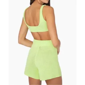 WeWoreWhat Lime Green Knit Sweater Shorts thumbnail 4