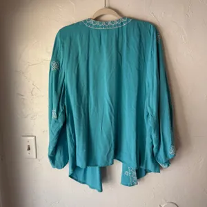 Ariat Misty Kimono Maui Blue‎ Open Front Embroidered Cardigan S/P NWT thumbnail 7