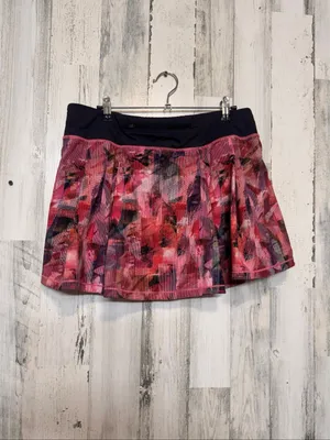 Lululemon Pace Rival Skirt Multi Pink Floral Abstract Tennis Running Womens 10 thumbnail 6