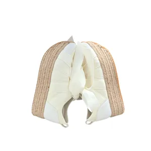 Menina Off White Satin Ribbon Bow‎ Espadrille Platform Sneakers Womens thumbnail 5