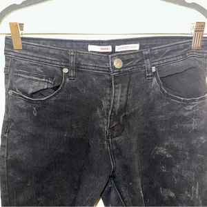 Bongo Black/Gray-washed Distressed Denim Shorts super soft skinny size 11 thumbnail 12