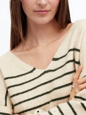 EUC Madewell Wedged V-Neck Sweater • size Large • NT588 PILLING thumbnail 2