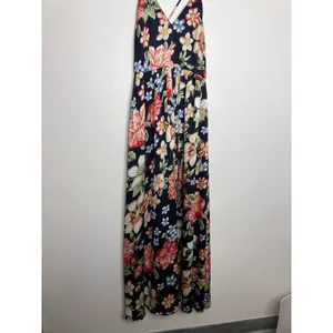Lucy Paris Maxi Dress Womens S Navy Floral Excellent V-Neck Strappy Open Back thumbnail 2