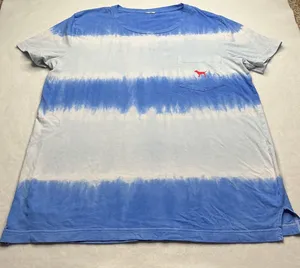 PINK Victoria's Secret Blue Tie Dye American Flag Dog Pocket T-Shirt Large thumbnail 1