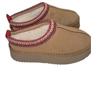 Cozy Tan Slip-On Shoes with Red Trim size 37/6.5-7 thumbnail 5