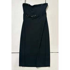 VTG The Limited Y2K Dress Sz S Black Beaded Strapless Empire Waist Party Dress thumbnail 2