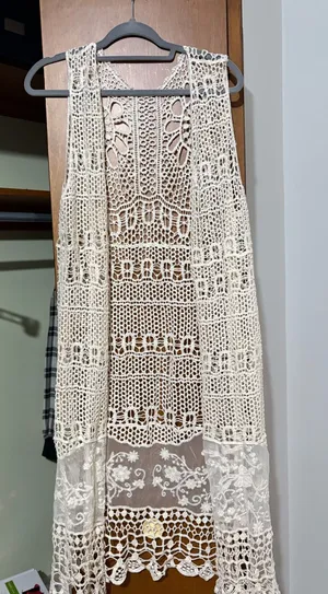 Lace cardigan White Size L thumbnail 1