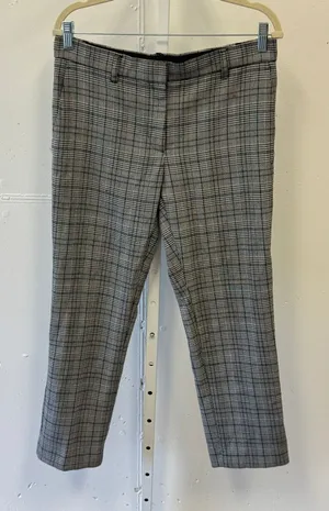 Ann Taylor Grey Glen Plaid Ankle Trousers Women's 6 Stretch Slim Dress Pants thumbnail 1