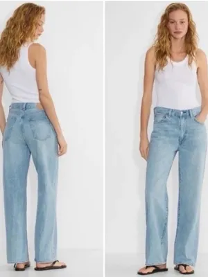Aritzia Denim Forum The Farrah Hi-Rise Wide Leg Jeans Light Wash Size 29 thumbnail 2