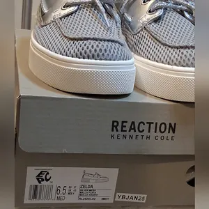 Kenneth Cole Reaction Silver Mesh Platform Lace-Up Sneakers thumbnail 10