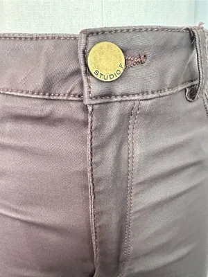 Studio F Brown Coated High-Rise Skinny Pants (1423) thumbnail 6