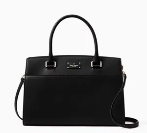 kate spade black leather handbag purse bag thumbnail 1