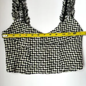 Zara |‎ Monochrome Houndstooth Tank Top | women’s Sz XS thumbnail 6