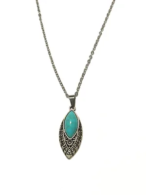 Turquoise color pendant necklace Blue thumbnail 2