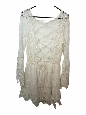 Jen's Pirate Booty Everlasting Backless White Lace Mini Dress thumbnail 3