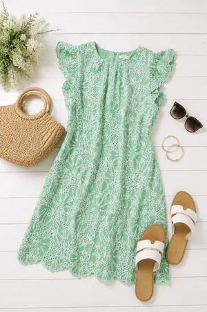 Loft Green Dress Midi thumbnail 2
