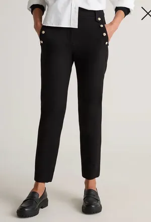 👖✨ Quince Ultra-Stretch‎ Ponte Mariner Pants XS Black Straight Leg ✨👖 thumbnail 1