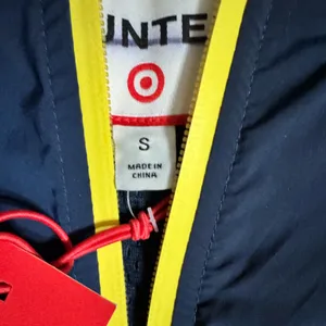 Hunter for Target Navy Blue Hooded Rain Vest with Yellow Trim thumbnail 4