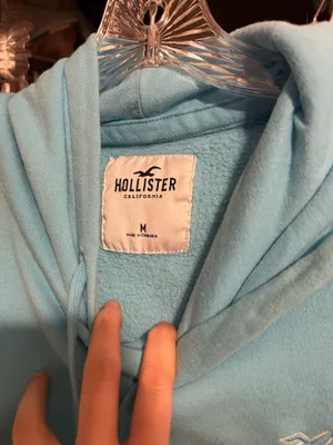Light blue/turquoise Hollister relaxed hoodie thumbnail 3