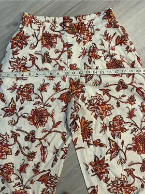 Marc New York White Pants with‎ Orange Floral Accents 55% Linen thumbnail 7