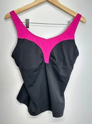 ‎Speedo Fitness Hydro Bra Tankini Pink/Black Size 10 thumbnail 1