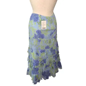 Fei Anthropologie Floral Tiered Ruffle Maxi Skirt Prairie Boho Women Size L NWT thumbnail 5