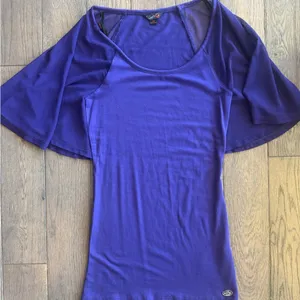 Guess Purple Flutter Sleeve Blouse thumbnail 2