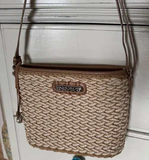 Brighton Emme woven crossbody bag with heart charm and dust bag thumbnail 1