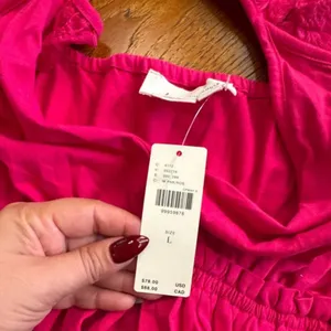 NWT Anthropologie Cotton Flutter Sleeve V Neck Babydoll Top size L thumbnail 8
