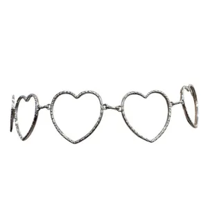 Silver Heart Chain Belt Women's Adjustable Skinny Waist Accessory thumbnail 5