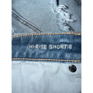American eagle outfitters hi rise shortie denim jean shorts distressed size 10 thumbnail 3