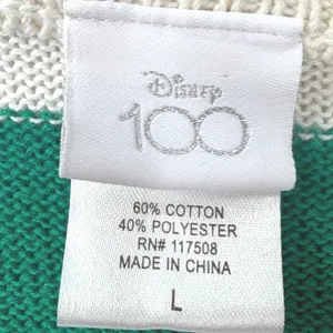 Disney Cardigan Women L White Striped Knit Mickey‎ Mouse Disney 100 Anniversary thumbnail 2