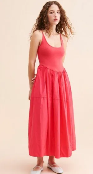 FREE PEOPLE Dylan Midi Dress in Pink Size X-Small thumbnail 12