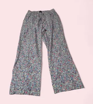GAP Floral Wide-Leg Lounge Pants in Blue and Pink thumbnail 1