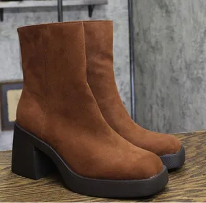 Sun + Stone Womens Tiannaa Faux Micro Suede Ankle Boots Russet Brown 9.5M thumbnail 1