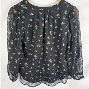 Ann Taylor LOFT Floral Print V Neck Flowy Blouse Size XS thumbnail 3