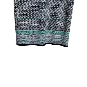 Max Studio Geometric Print Collared Dress Navy White Green Purple‎ Size L thumbnail 3