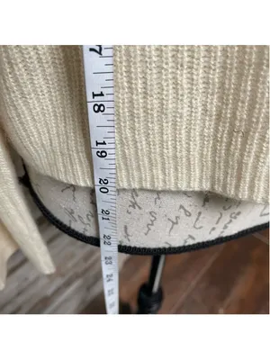360 cashmere yellow/beige light weight knit cashmere pullover sweater Sz XS $334 thumbnail 5
