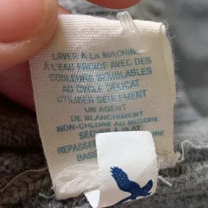 American Eagle Cardigan Sweater Unisex Small Gray Wool Blend Elbow Patch Preppy thumbnail 9