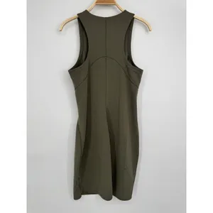Lululemon Ribbed Softstreme Slim-Fit Tank Dress 8‎ Green Athleisure Casual Mini thumbnail 6