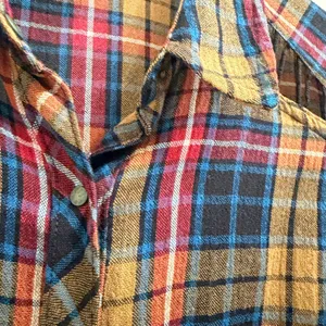 Free People Plaid Button Down Shirt‎ Multicolor Flannel Womens Small- Fall Cozy thumbnail 5
