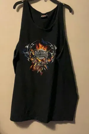 Harley-Davidson Black and Orange Muscle Tee thumbnail 1