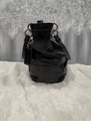 Coach Alex Signature Black Patent Leather Double Handle thumbnail 4