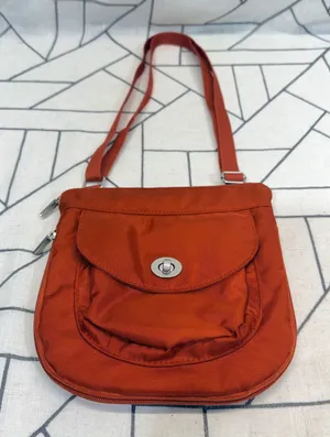 Baggallini‎ Crossbody Bag Small Orange Nylon Turn-Lock Pocket Adjustable Strap thumbnail 1