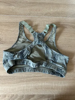 Mono B Olive Green Snake-Print Sports Bra thumbnail 3